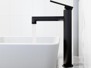 Vigo Marigold White Stone Vessel Bathroom Sink - Pop-Up Drain in Matte Black