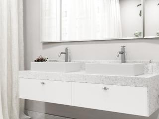 Vigo Magnolia White Stone Vessel Bathroom Sink - Pop-Up Drain in Brushed Nickel