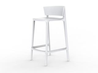 Africa White Matte Resin Counter Stool Set of 4