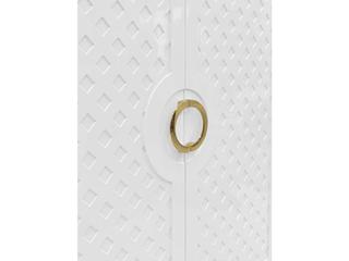 Worlds Away Poppy White Accent Chest