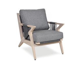 Woodbridge Outdoor Weathered Teak Recycled Plastic Cushion Lounge Chair