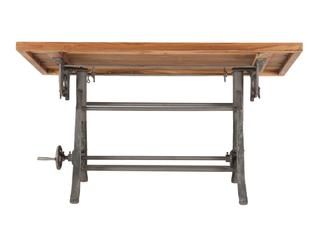 World Interiors Artezia Natural Gray Teak Wood Computer Desk