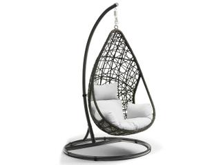 Whiteline Modern Living Outdoor Bravo Grey White Aluminum Cushion Swing