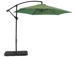 Aiden 9-Foot Hexagon Outdoor Standing Umbrella in Green Polyester with Steel Frame