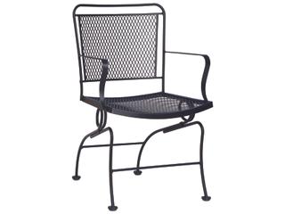 Constantine Wrought Iron Coil Spring Outdoor Patio Dining Arm Chair