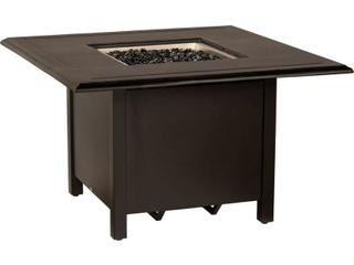 Solid Cast Dining Height Aluminum Square Patio Fire Pit Table