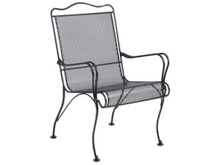 Tucson Wrought Iron High Back Outdoor Patio Dining Arm Chair