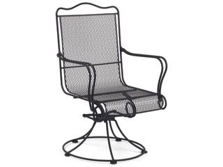 Tucson Wrought Iron High Back Swivel Rocker Outdoor Patio Dining Arm Chair