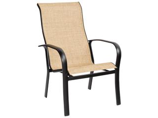 Woodard Fremont Sling Aluminum Stackable High Back Patio Dining Arm Chair