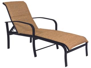Woodard Fremont Padded Sling Aluminum Adjustable Outdoor Chaise Lounge
