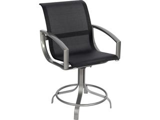 Woodard Metropolis Sling Aluminum Swivel Outdoor Counter Stool