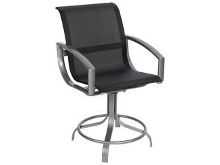 Woodard Metropolis Sling Aluminum Swivel Outdoor Counter Stool