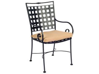 Woodard Sheffield Wrought Iron Patio Dining Arm Chair