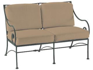 Woodard Sheffield Cushion Wrought Iron Outdoor Loveseat