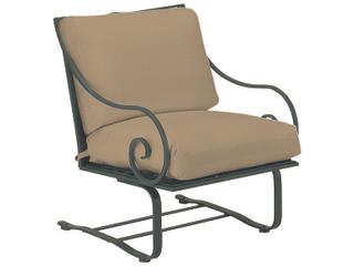 Woodard Sheffield Cushion Wrought Iron Spring Outdoor Patio Lounge Chair