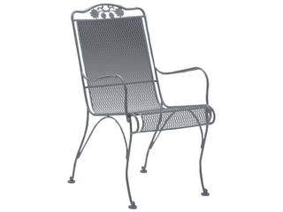 Briarwood Wrought Iron High Back Outdoor Dining Arm Chair