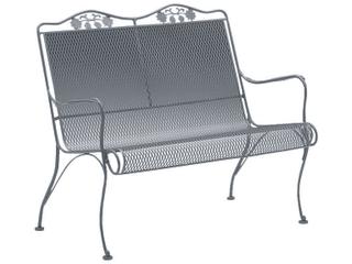 Briarwood Wrought Iron High Back Outdoor Loveseat with Cushion