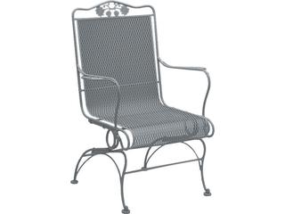 Briarwood Wrought Iron High Back Coil Spring Outdoor Lounge Chair