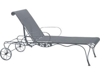 Briarwood Wrought Iron Adjustable Outdoor Chaise Lounge with Cushion