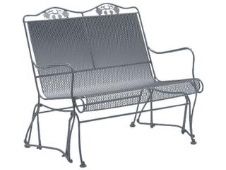 Briarwood Wrought Iron High Back Gliding Patio Loveseat with Cushion