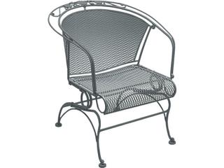 Coil Spring Barrel Chair - No Cushion — Briarwood Wrought Iron Coil Spring Barrel Outdoor Dining Arm Chair