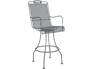 Swivel Bar Stool - No Cushion — Briarwood Wrought Iron Swivel Outdoor Patio Bar Stool