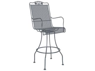 Briarwood Wrought Iron Swivel Patio Bar Stool with Cushion