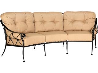 Woodard Derby Cushion Wrought Iron Crescent Outdoor Sofa