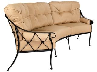 Woodard Derby Cushion Wrought Iron Crescent Outdoor Sofa