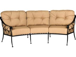 Woodard Derby Cushion Wrought Iron Crescent Outdoor Sofa