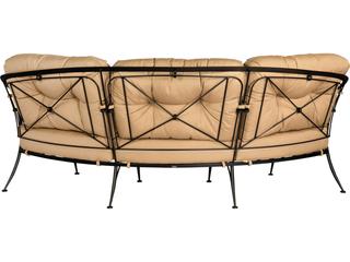 Woodard Derby Cushion Wrought Iron Crescent Outdoor Sofa