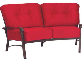 Woodard Cortland Cushion Aluminum Crescent Patio Loveseat