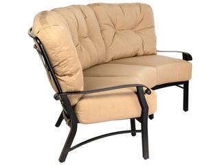 Woodard Cortland Cushion Aluminum Crescent Curved Patio Sofa