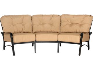 Woodard Cortland Cushion Aluminum Crescent Curved Patio Sofa