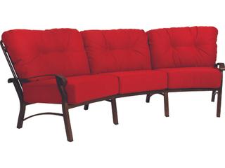 Woodard Cortland Cushion Aluminum Crescent Curved Patio Sofa