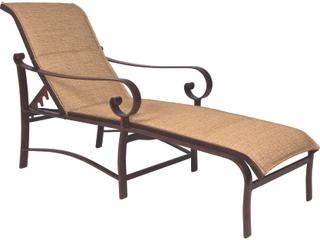 Woodard Belden Padded Sling Aluminum Adjustable Patio Chaise Lounge