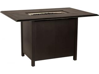Solid Cast Coffee Height Aluminum Rectangular Patio Fire Pit Table