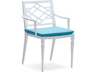 Alexa Hampton Tuoro Aluminum Patio Dining Arm Chair with Optional Seat Cushions