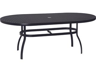 Aluminum Deluxe Oval Lattice Top Table with Umbrella Hole