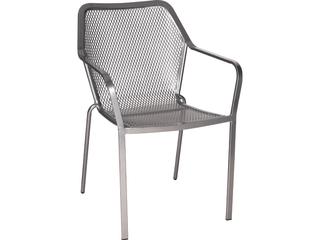 Delmar Wrought Iron Stackable Patio Dining Arm Chair