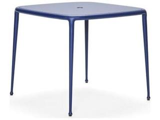 Windsor Cast Aluminum Square Outdoor Patio Dining Table with Umbrella Hole
