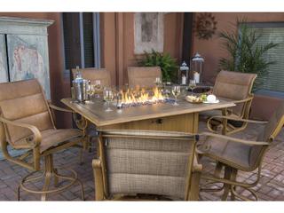 Woodard Belden Padded Sling Aluminum Firepit Counter Set