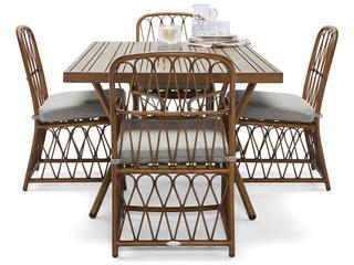 Woodard Cane Aluminum Outdoor Dining Set