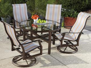 Woodard Cortland Sling Aluminum Outdoor Patio Dining Set
