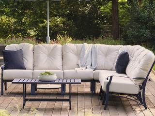 Woodard Cortland Cushion Aluminum Sectional Outdoor Patio Lounge Set