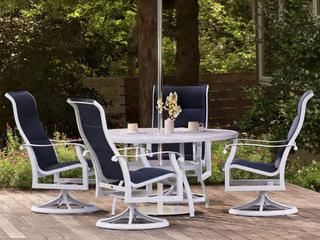 Woodard Cortland Padded Sling Aluminum Outdoor Dining Set