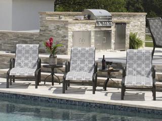 Woodard Fremont Padded Sling Aluminum Outdoor Patio Lounge Set
