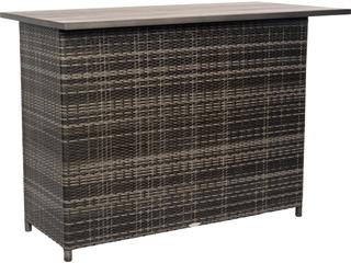 Woodard Geni Wicker Charcoal Gray Bar Island