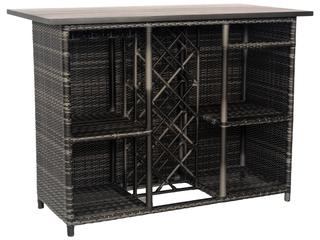 Woodard Geni Wicker Charcoal Gray Bar Island
