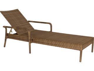 Woodard Whitecraft All Weather Wicker Padded Adjustable Patio Chaise Lounge